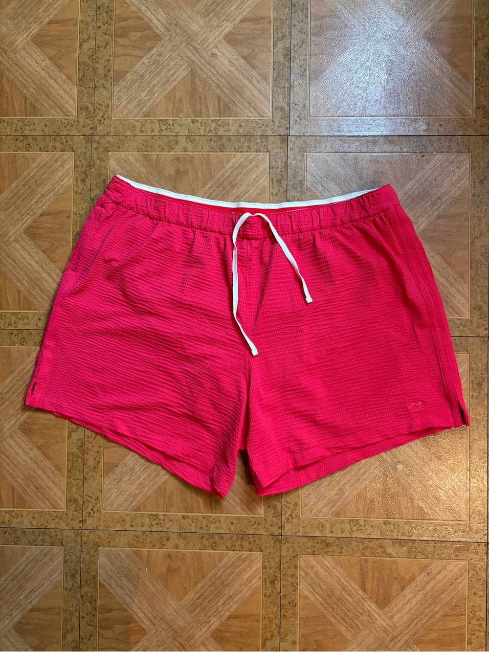 Tracksmith Lined Red Textured Run Cannonball Swim Short Sz XXL